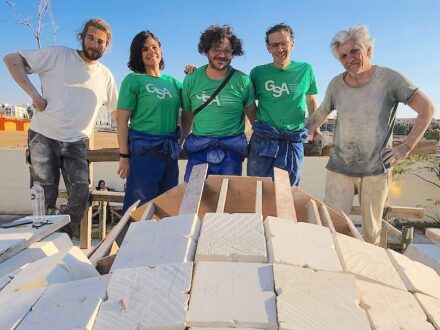 The project team: (f.l.t.r) Marceau Lheureux, Roberta Zarcone, Aly Abdelmagid, Ahmed Abouelkheir, Philiippe Bastide. Not on the photo Anahita Mirani and Paul Vergonjeanne.