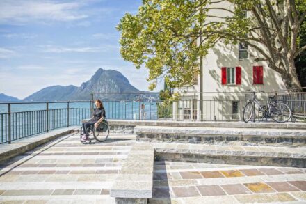 Neugestaltung des Lido San Domenico am Luganer See durch Architekt Enrico Sassi.