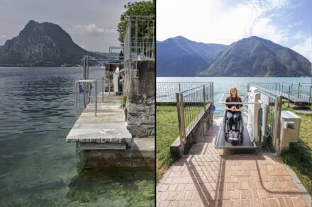Neugestaltung des Lido San Domenico am Luganer See durch Architekt Enrico Sassi.