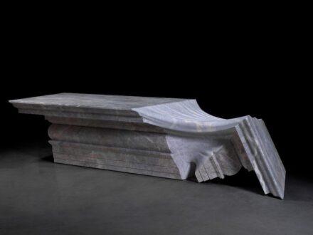 “Palladio,“ Marble Fior di Pesco Carnico® (Italian), 310 x 115 x 76 cm.