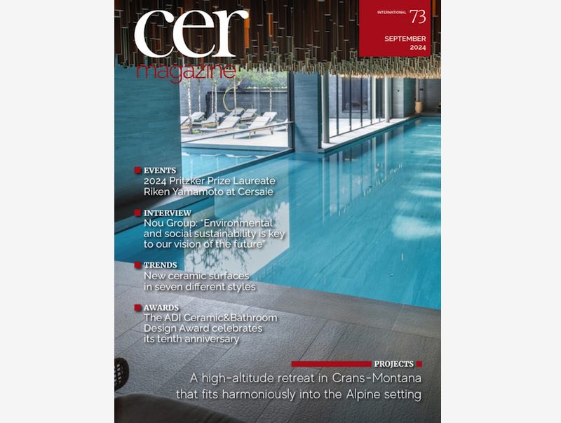 “New surfaces in seven different styles“ is a topic in Italian Confindustria Ceramica’s CER Magazine (#73)