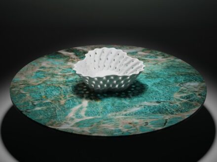 LOBATO. Company: Budri. Materials: Bianco Namibia; Amazzonite by Antolini.