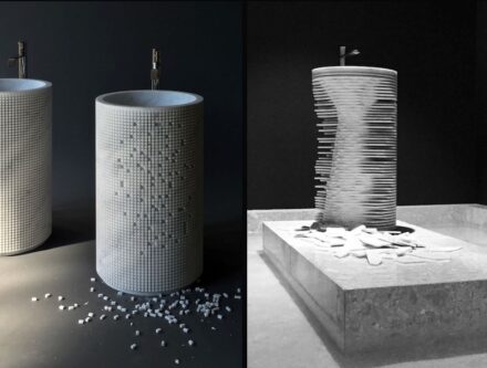Paolo Ulian for antoniolupi (2017): left: “Pixel”, right: “Introverso.”
