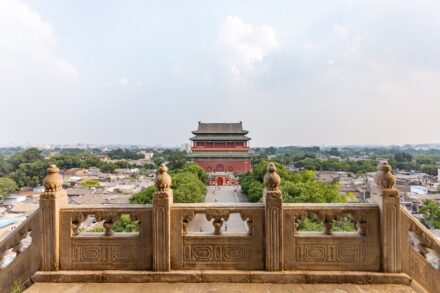 Beijing Central Axis, a Building Ensemble Exhibiting the Ideal Order of the Chinese Capital, looking from the Bell Tower toward the Drum Tower.