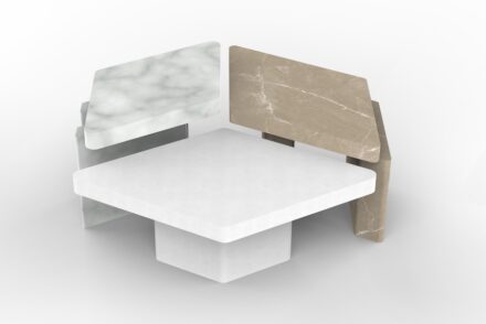 Raised Vein – Franchi Umberto Marmi – MM Design Alex Terzariol. Materials: Calacatta gold, Bardiglio, Calacatta 900.