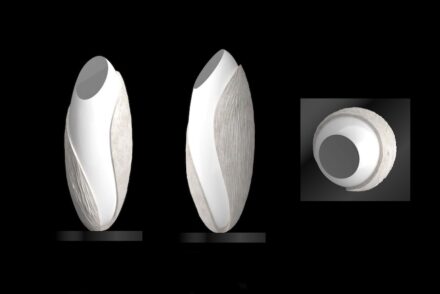 HARVEST GRAIN. Designers: Renee Cheng, Kinney Chan, Sylvia Xie, Connie Huang _ CCD CHENG CHUNG DESIGN (China). Company: Grassi Pietre. Material: Pietra Bianca di Vicenza qualità Bianco Avorio by Grassi Pietre.