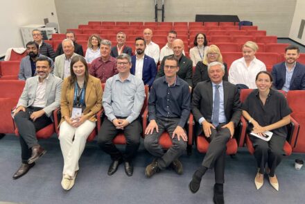 Representatives from 10 national natural stone associations came together at the NSSA meeting in Verona. Front row, 2nd from left: Sarah Gregg (Natural Stone Institute, USA), to her left: Fabio Cruz (Centrorochas, Brazil), 5th from left: Flavio Marabelli (Confindustria Marmomacchine, Italy). Second row: 3rd from left: Jim Hieb (Natural Stone Institute, USA). Third row, 4th from left: Nelson Cristo (Assimagra, Portugal). Photo: NSI
