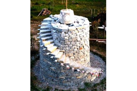 Drystone walling for buildings.