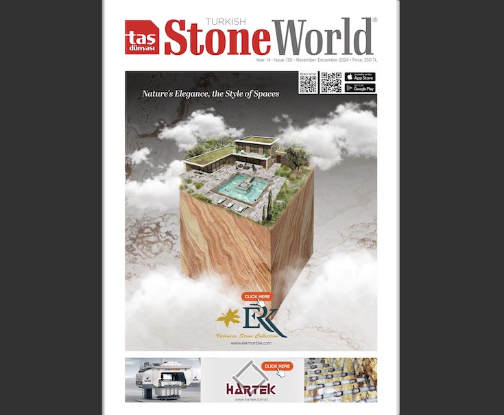 Rainbow sandstones with their strong color patterns are a topic in the magazine Turkish Stone World (Nov/Dec 2024)