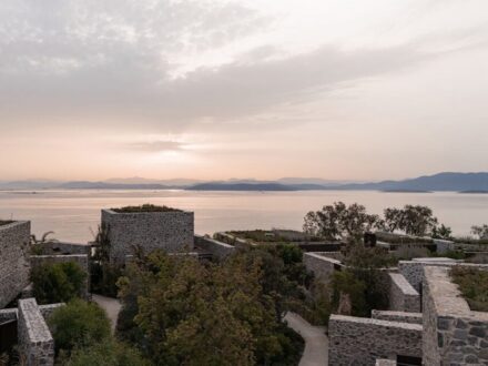 Scorpius Bodrum, Turkey. Architect: GEOMIM, Turkey: The holiday complex on a peninsula on the coast of the Aegean Sea recreates the situation in a village.