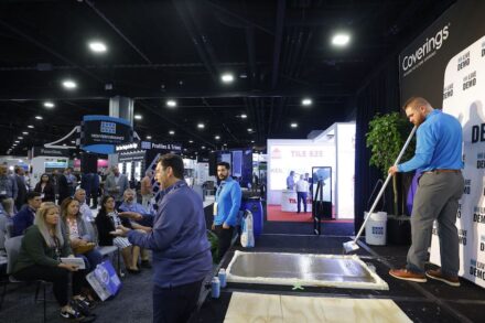 Live demonstrations are always part of the Coverings education program.
