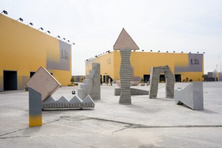 Khalid Farhan (b. 1977) is a Bahraini sculptor whose high-precision works have positioned him at the forefront of his generation. Working with wood, stone, copper, and bronze, Farhan draws inspiration from the fundamental contradiction of positive and negative forces in nature. He has exhibited extensively in Bahrain, the Middle East, and Europe. His most notable work, The Legend, is displayed at the entrance of the Bahrain National Museum.