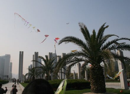 As long as the kites are flying in China, the country is in a good mood. Photo from Shanghai, spring 2010.