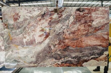 Fantastic Violet marble from Xiaotian Mining, Cambodia.