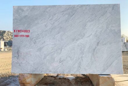 Marble Imperial White quarried by Xiaotian Mining in Cambodia.