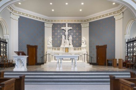 Category Architectural Carving/Lettering/Sculpture: The Saint Louis University High School Chapel of the Beloved Disciple.