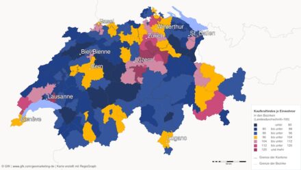 Die Kaufkraft in der Schweiz.