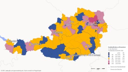 Die Kaufkraft in der Österreich.