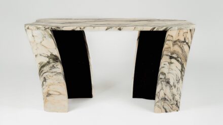 Studio João Marcos Moreira: Estremoz Marmor with cork and oak.