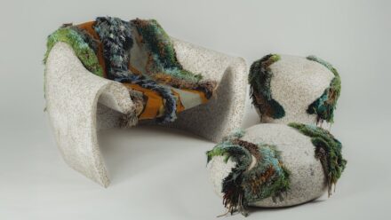 Studio Olivah: Granite and burel fabrics as well as sheep’s wool.