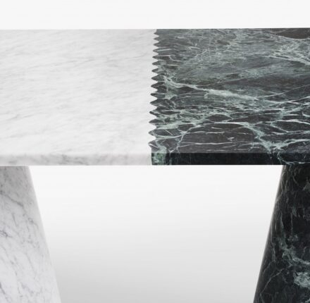 Marsotto Edizioni is breaking away from the previously strict lines of its furniture made of natural stone with Robert Stadler’s “New Wave“ collection