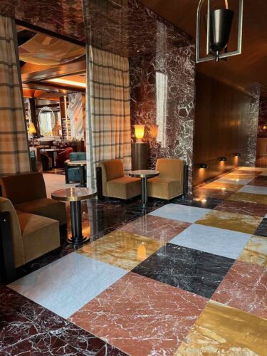 CID Award Winners – Design and Installation, Commercial Stone Installation: Tre Dita Restaurant, Bourbon Tile & Marble, Chicago, Ill.