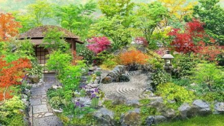 The “Japanese Tea Garden“ wasn't about nature, but about art: a staged landscape was created here using pebbles and small boulders.