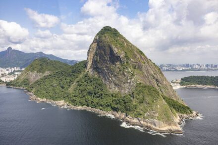 Sugarloaf Mountain in Rio de Janeiro is also an inselberg. This photo shows it from Guanabará Bay. Source: Arne Müseler / Wikimedia Commons