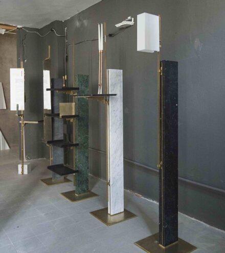 White Carrara 2025: “Stele,” Studio Ponsi. Photo: Enrico Amici