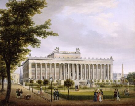 Blick auf den Berliner Lustgarten und das Königliche Museum (heute Altes Museum); Carl Daniel Freydanck, Das alte Museum in Berlin, 1836, SPSG.
