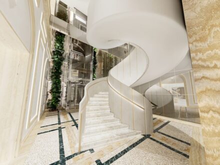 Floor by Fantini Mosaici in the Bvlgari flagship store in Milan.