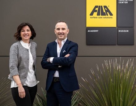 the siblings Alessandra and Francesco Pettenon, both CEO at Fila Surface Solutions, Italy