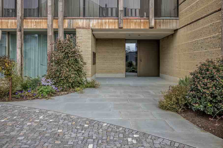 The “Clay” house with its rammed earth façade.