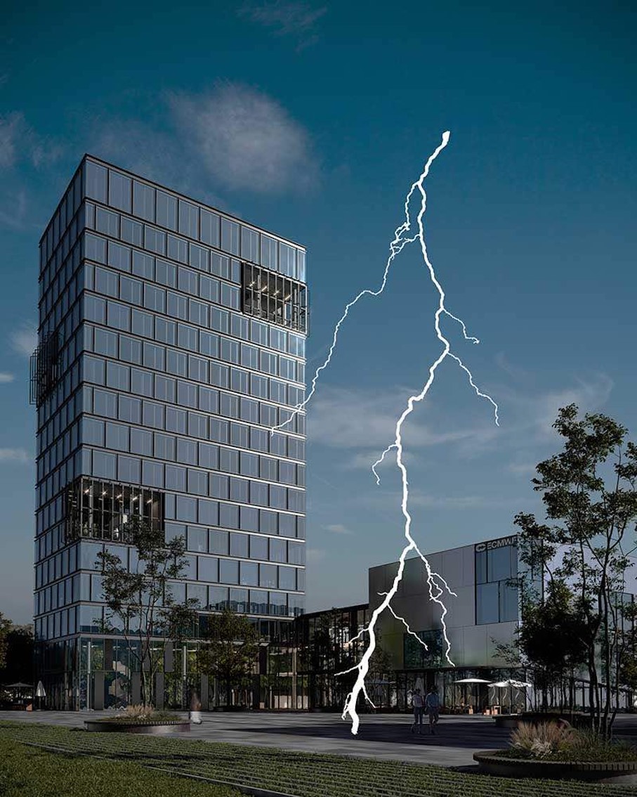 Rendering zum Siegerentwurf „unexpected lightning“ von Thomas Stricker für den Eingangsbereich des EZMW. Quelle: Thomas Stricker
