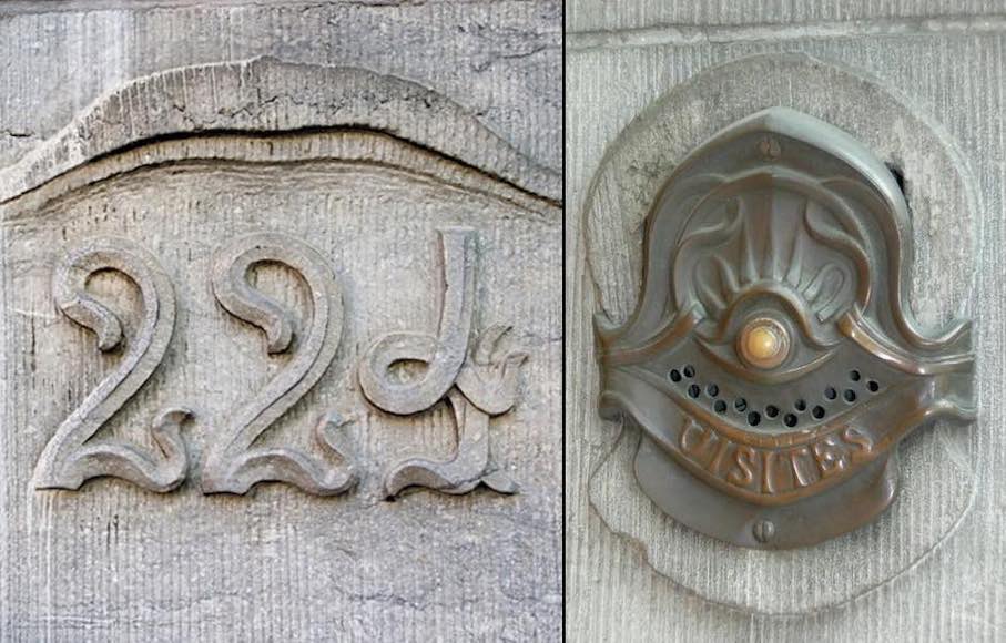 Hôtel Solvay, Brüssel. Foto: (left) Lin Mei / Wikimedia Commons; (right) Rharris / Wikimedia Commons