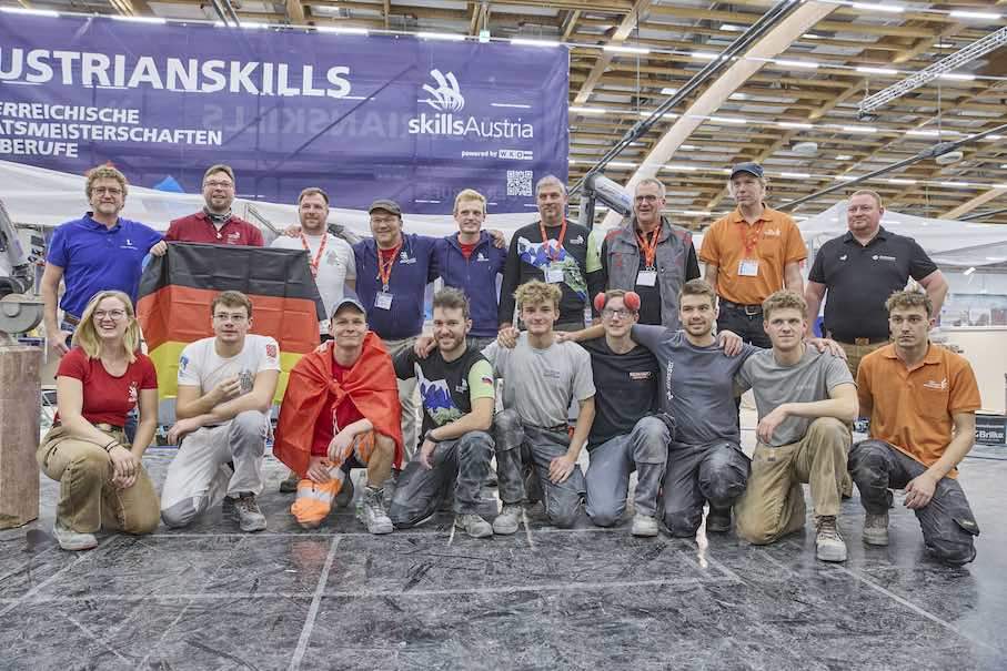 Die Steinmetze der Independent Skills Championships Europe und der AustrianSkills. Foto: Richard Watzke