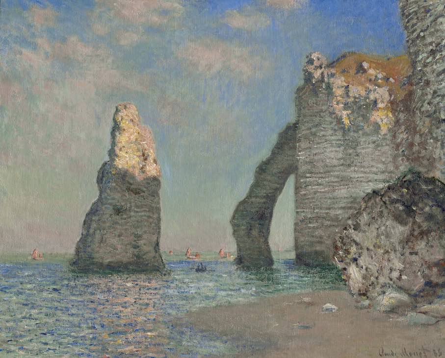 Claude Monet: „Étretat. Die Felsnadel und das Felsentor von Aval“, 1885. Öl auf Leinwand, 65,1 x 81,3 cm. Clark Art Institute, Williamstown, 1933. Foto © The Clark Art Institute