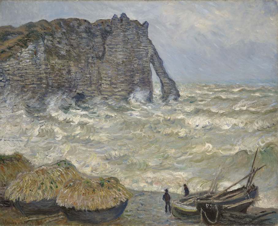 Claude Monet: „Stürmisches Meer bei Étretat“, 1883, Öl auf Leinwand, 81,4 x 100,4 cm. Musée des Beaux-Arts de Lyon. Foto © Lyon MBA – Photo Martial Couderette