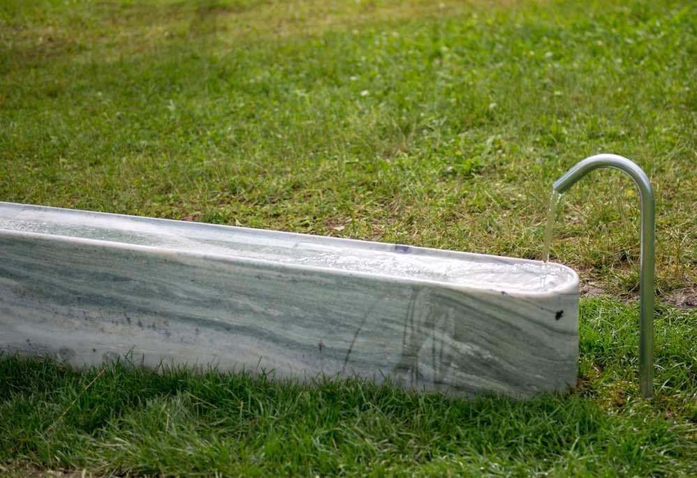 “Fountain“ in the garden of the Vitra Museum in Germany, by designers Ronan & Erwan Bouroullec.