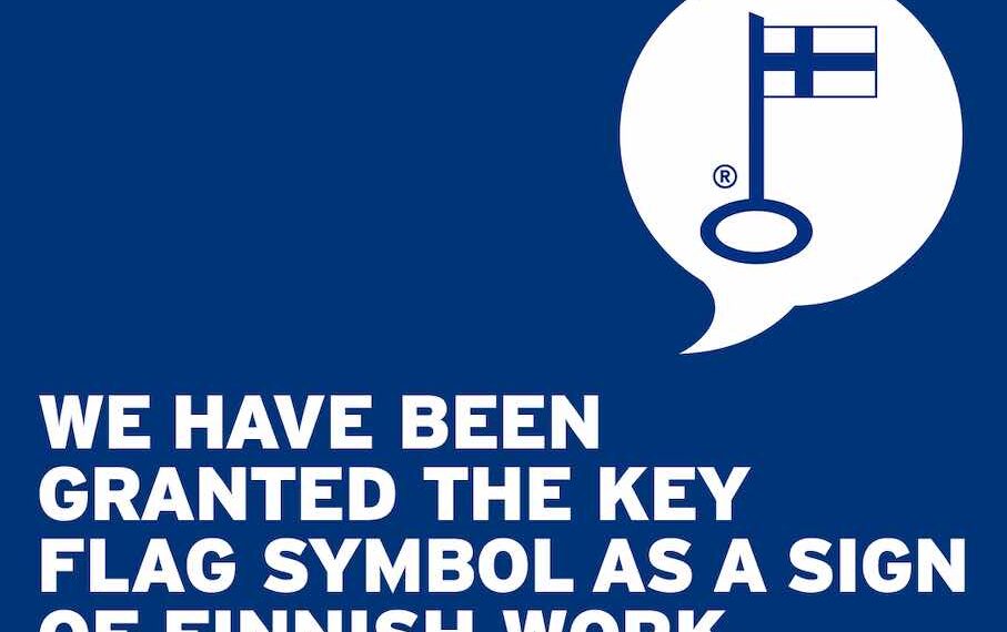 Finnlands Natursteinverband und damit die Mitgliedsfirmen können ihre Steine künftig mit der wichtigen „key flag“ (Schlüsselflagge) markieren