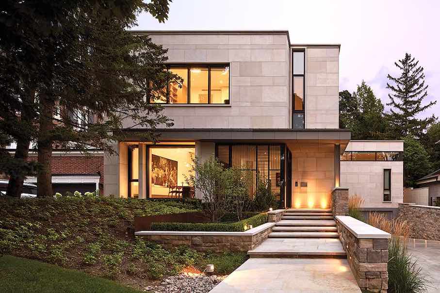 Natural stone façade by Michael Taylor architecture + design.