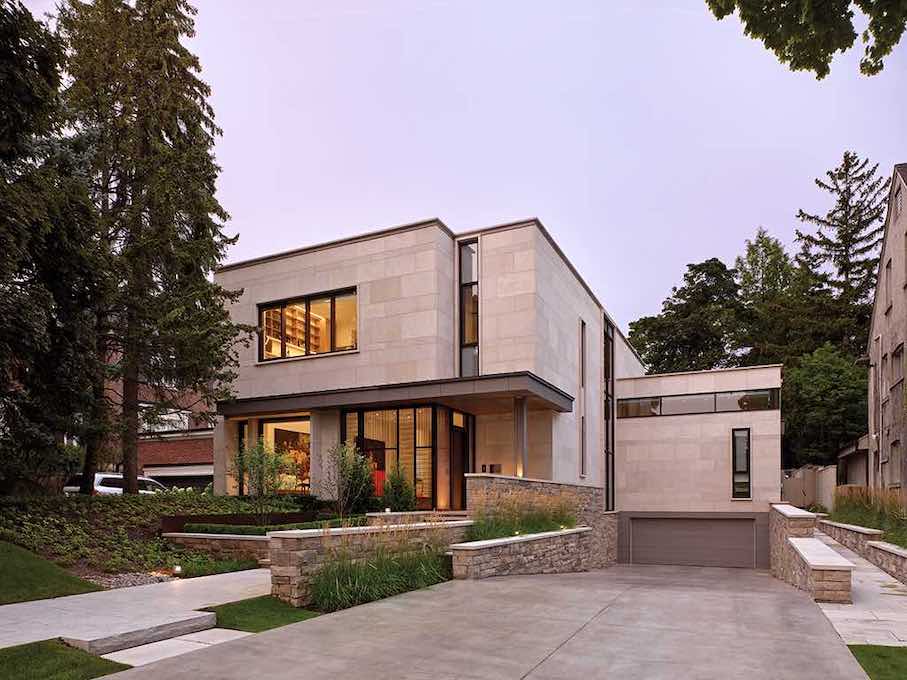 Natural stone façade by Michael Taylor architecture + design.