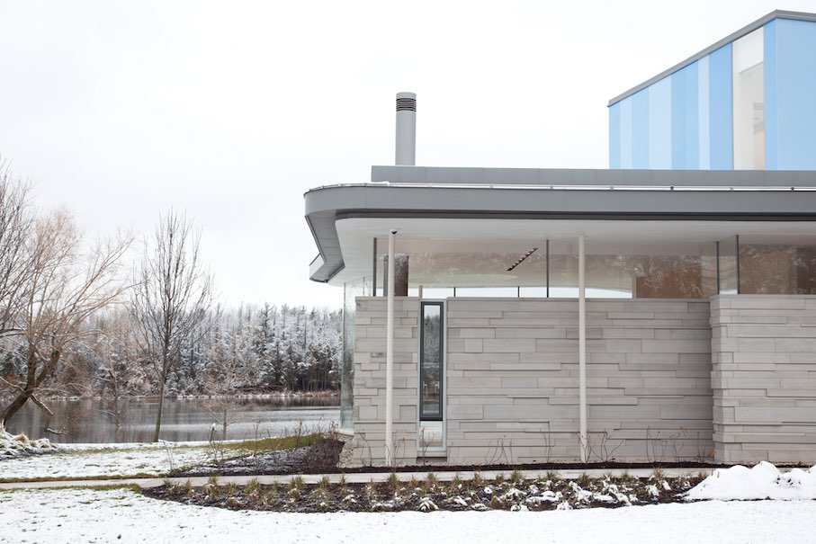 Natural stone façade by Michael Taylor architecture + design.
