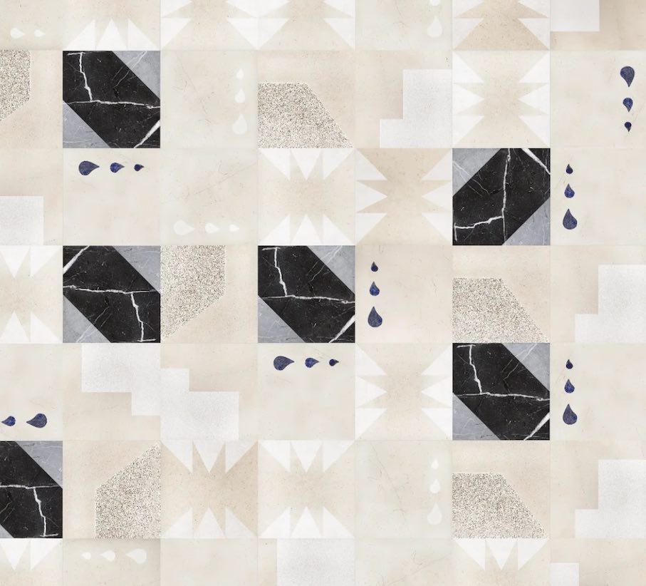 The Italian company Silos Visionary Craftsmen plays with the geometry of its wall tiles made from Pietra Puglia limestone