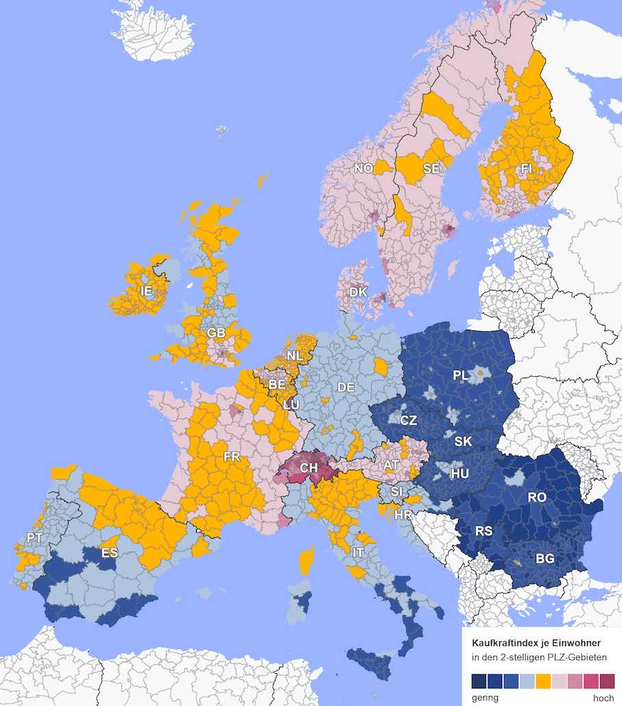 NielsenIQ: Einzelhandelskaufkraft in Europa.