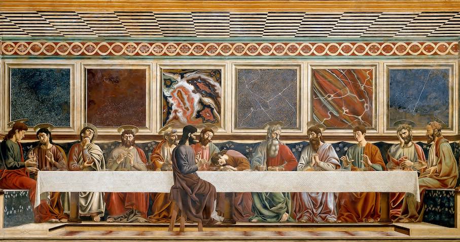 Andrea del Castagno, „Last Supper” (detail),1447, Fresco, 453 × 975 cm, Sant’Apollonia, Florence. Credit: Bridgeman Images / photo: Luisa Ricciarini