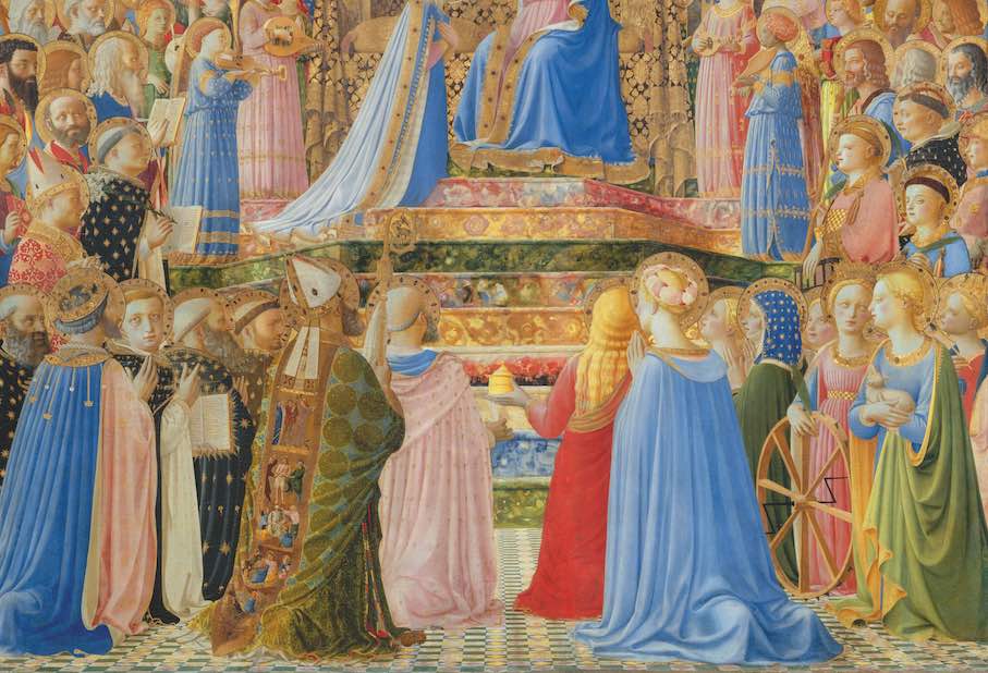 Fra Angelico, „The Coronation of the Virgin” (detail), circa 1430–32 Tempera on panel, 209 × 206 cm, Musée du Louvre, Paris. Credit: bpk / GrandPalaisRmn / photo: Hervé Lewandowski