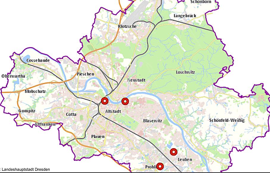 Die geplanten Stadtquartiere in Dresden.