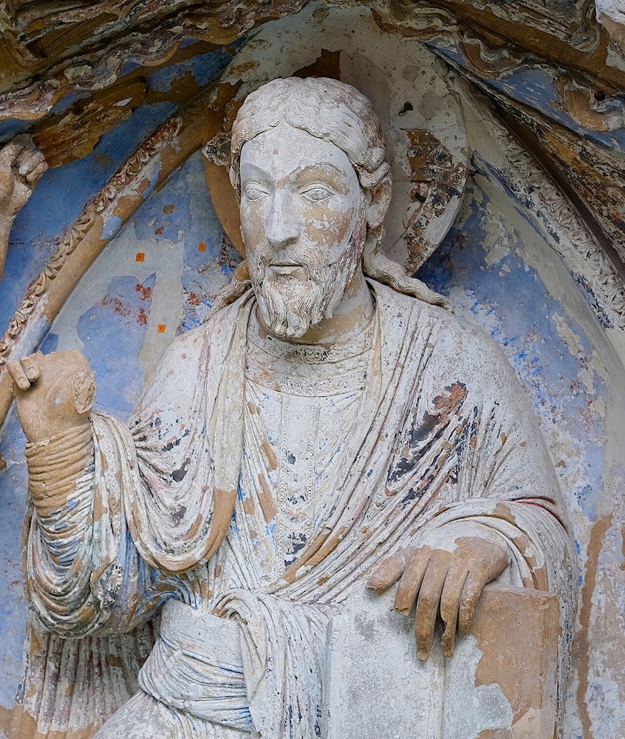 Christ from the tympanum above the main entrance to Angers Cathedral. Photo: Wikimedia Commons / Mbzt