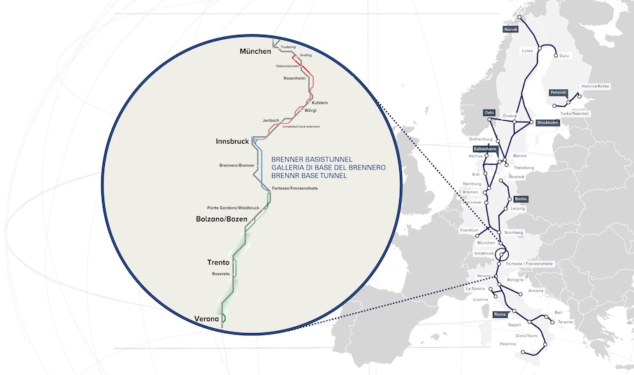 Trans-European railway networks.